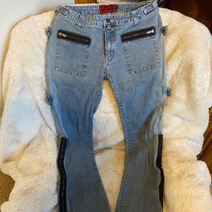 Tripp NYC Y2K light wash zipper jeans juniors size 9 **rare**